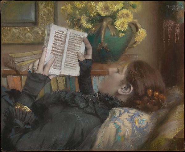 painting of a woman reading
